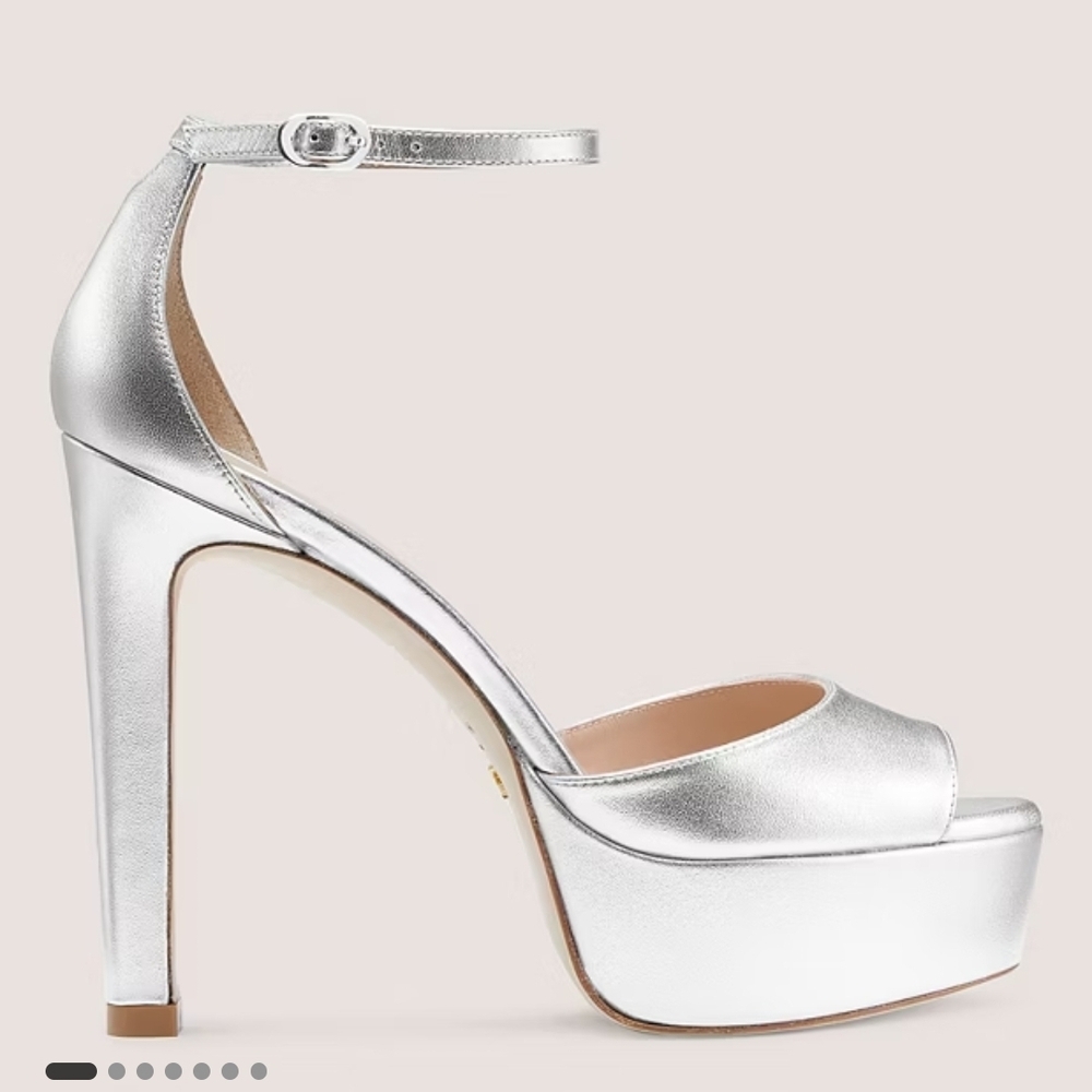 Stuart Weitzman Silver High Heel Sandals